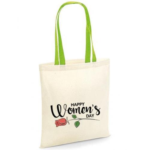 Torba bawełniana happy women's day with rose kolorowe