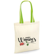 Torba bawełniana happy women's day with rose kolorowe