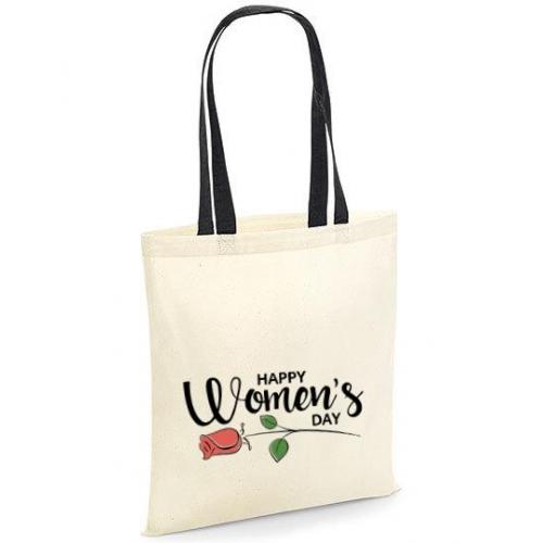 Torba bawełniana happy women's day with rose kolorowe