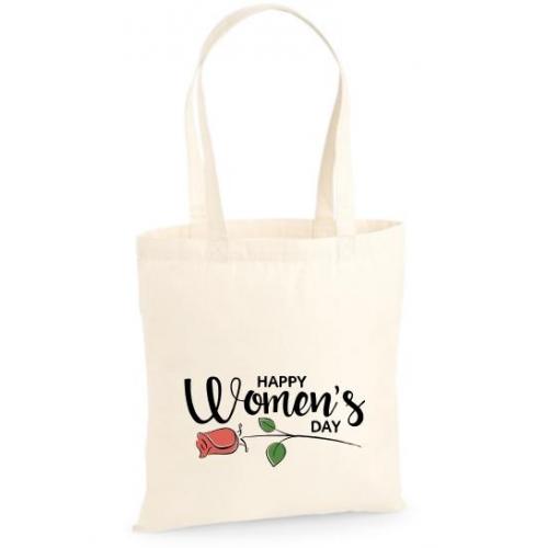 Torba bawełniana ecri happy women's day with roses