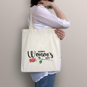 Torba bawełniana ecri happy women's day with roses