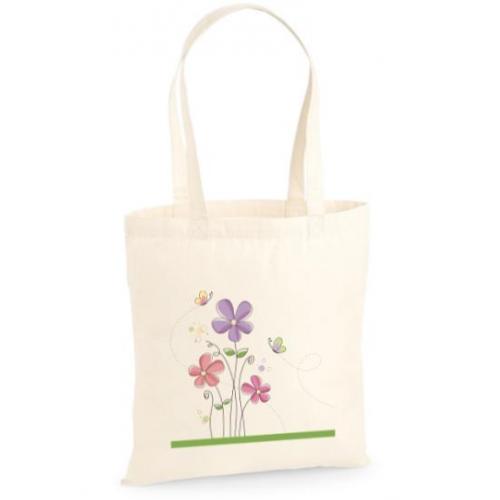 Torba bawełniana ecri kwiatuszki