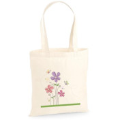 Torba bawełniana ecri kwiatuszki