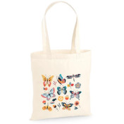 Torba bawełniana ecri kolorowe motylki