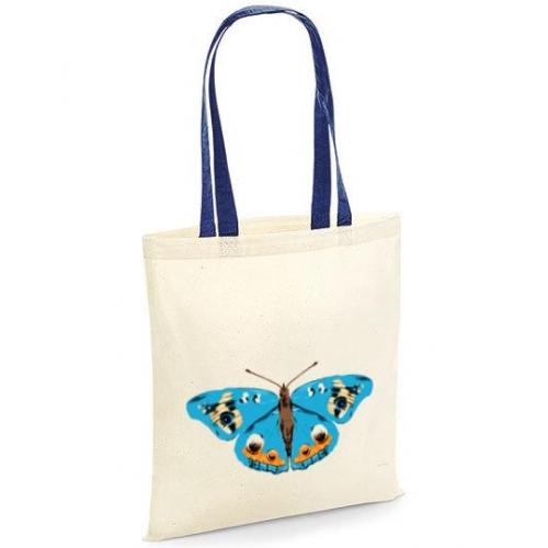 Torba bawełniana niebieski motyl kolor