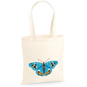 Torba bawełniana ecri niebieski motyl