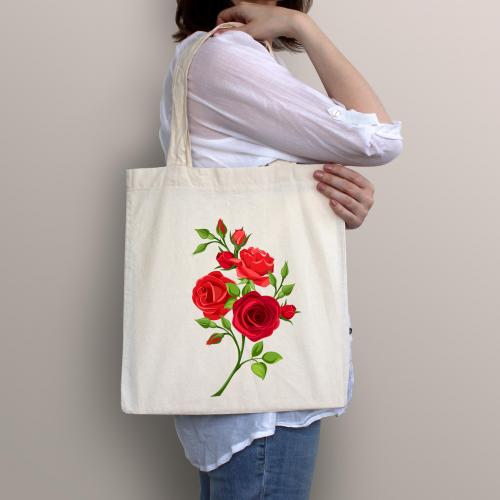 Torba bawełniana ecri red roses