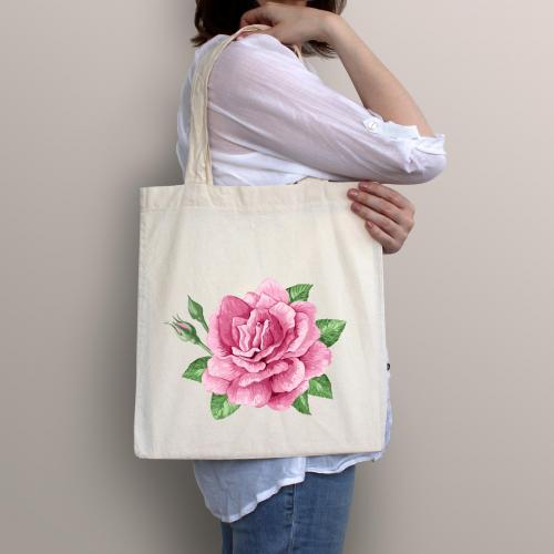 Torba bawełniana ecri pink flower