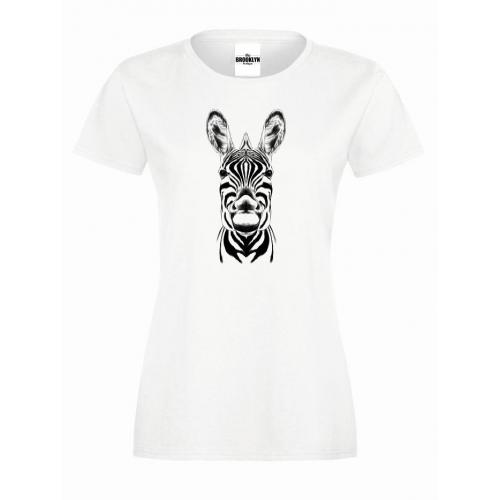 T-shirt lady slim DTG  zebra