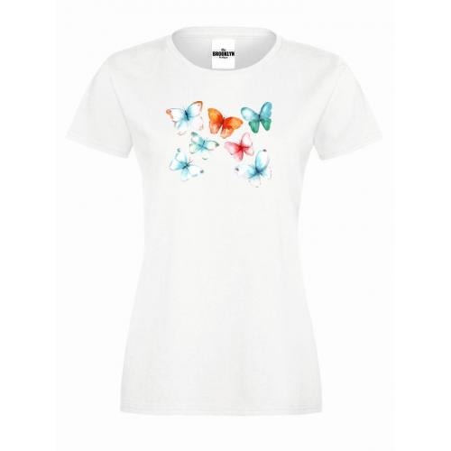 T-shirt lady slim DTG  motylki