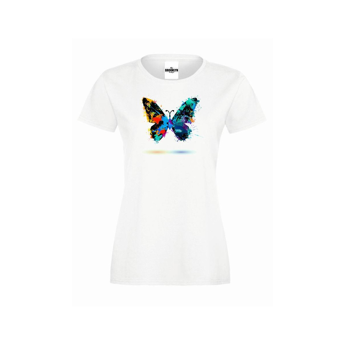 T-shirt lady slim DTG colorful butterfly