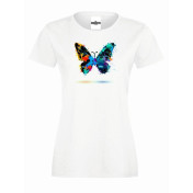 T-shirt lady slim DTG colorful butterfly