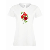 T-shirt lady slim DTG red roses