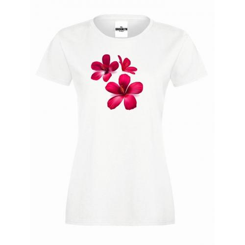 T-shirt lady slim DTG hibiskus