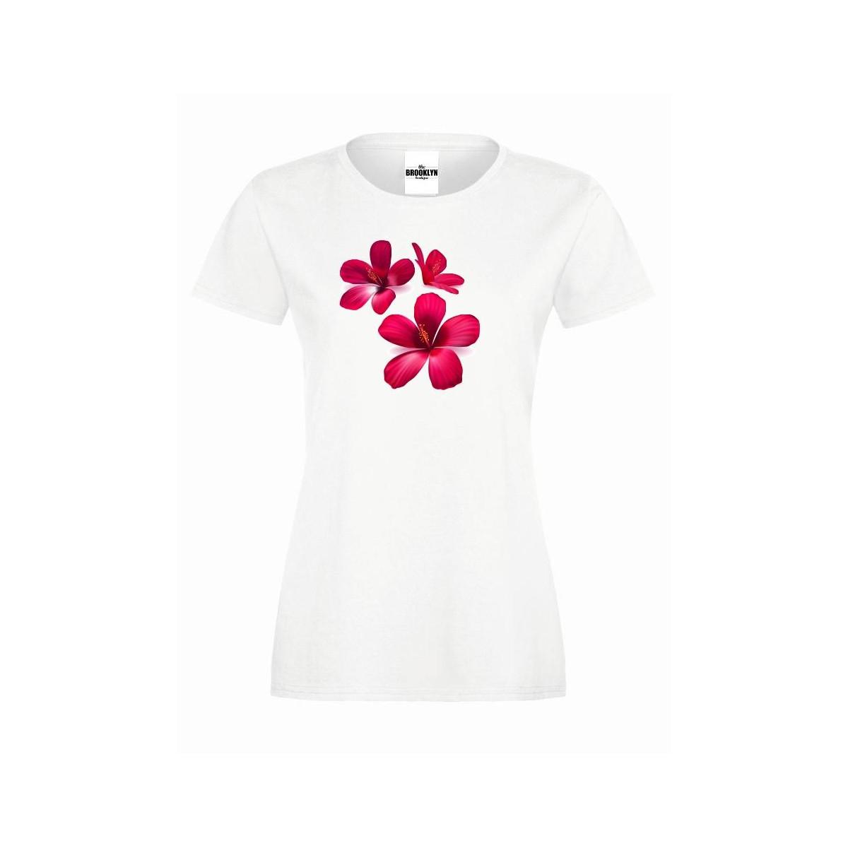 T-shirt lady slim DTG hibiskus