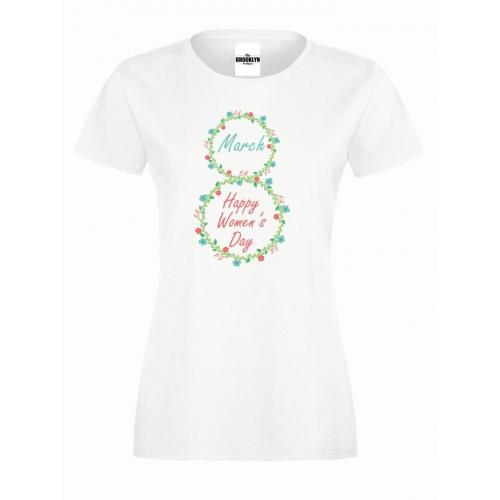 T-shirt lady slim DTG 8 march happy women's day