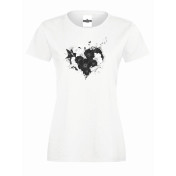 T-shirt lady slim DTG heart of flowers