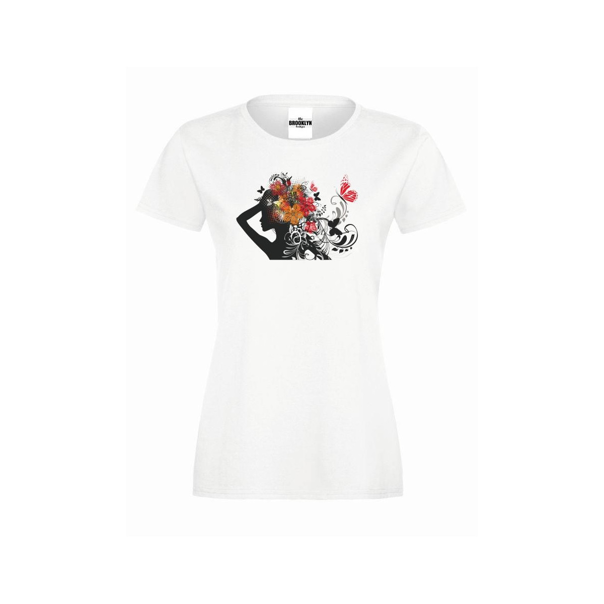 T-shirt lady slim DTG woman of flowers