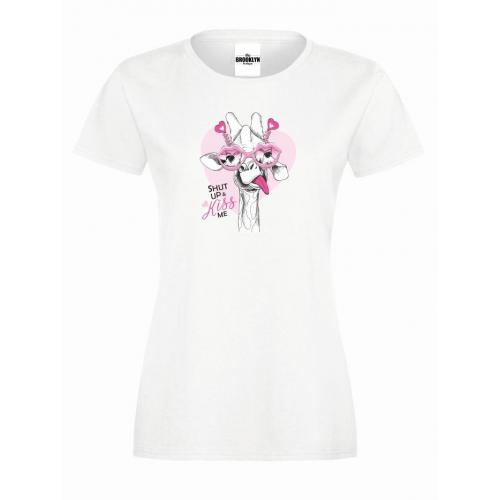 T-shirt lady slim DTG shut up & kiss me