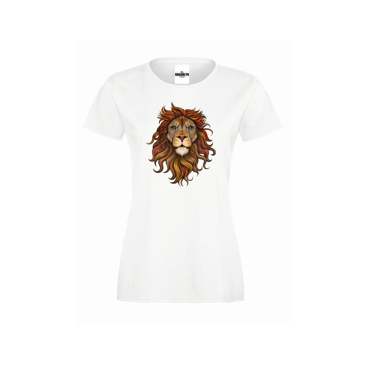 T-shirt lady slim DTG lion