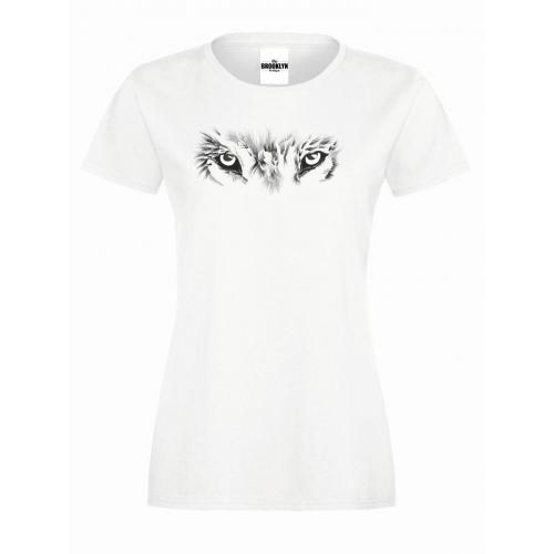 T-shirt lady slim DTG wolf eyes