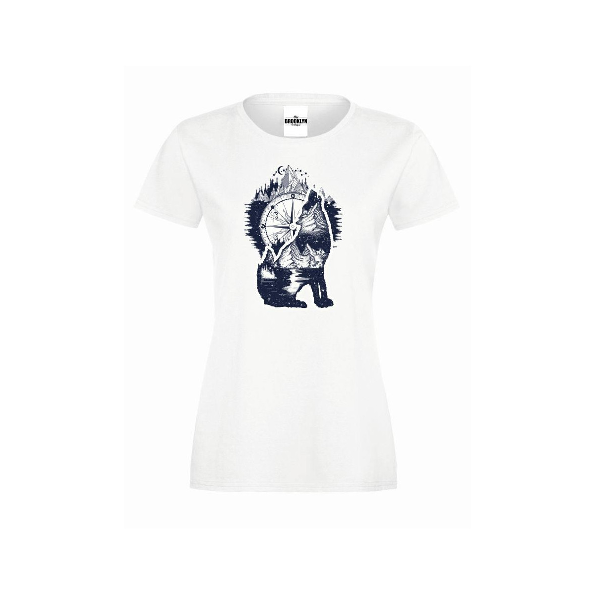 T-shirt lady slim DTG wolf