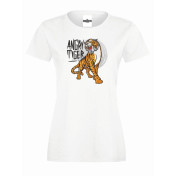 T-shirt lady slim DTG angry tiger