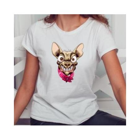 T-shirt lady slim DTG angry dog