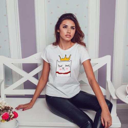 T-shirt lady slim DTG pig pink