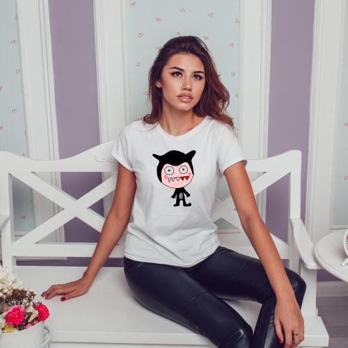 T-shirt lady slim DTG queen corone