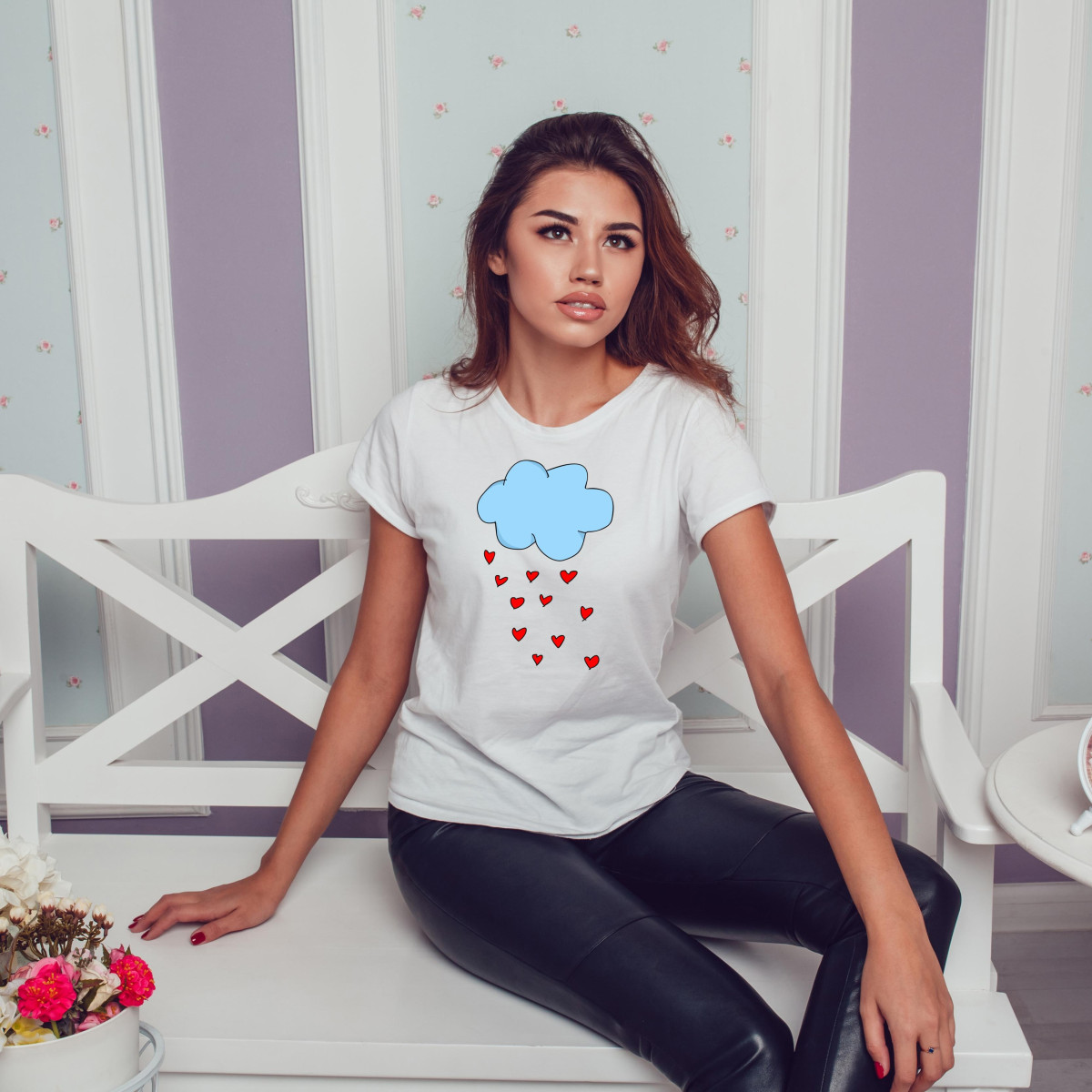 T-shirt lady slim DTG dawaj ciastko