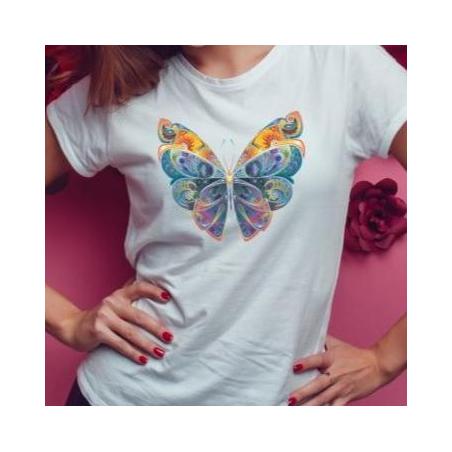 T-shirt lady slim DTG fairytale butterfly