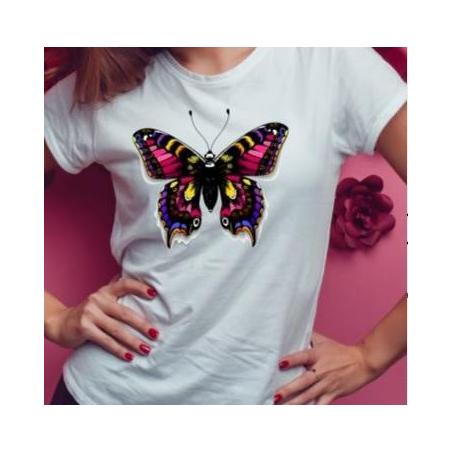 T-shirt lady slim DTG  mysterious butterfly