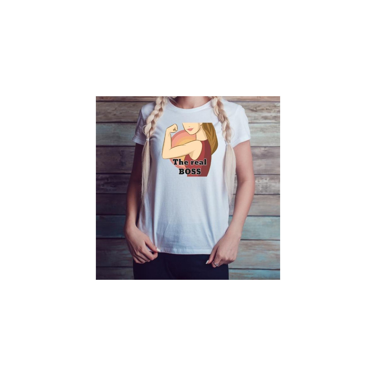 T-shirt lady slim DTG kocia mama