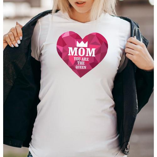 T-shirt lady slim MOM QUEEN