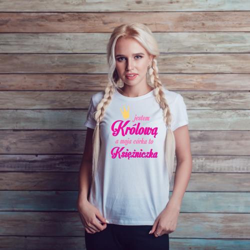 T-shirt lady DTG KRÓLOWA & KSIEZNICZKA