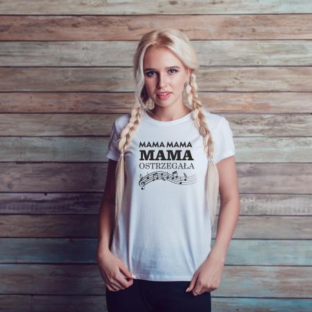 T-shirt lady slim DTG Mama ostrzegała