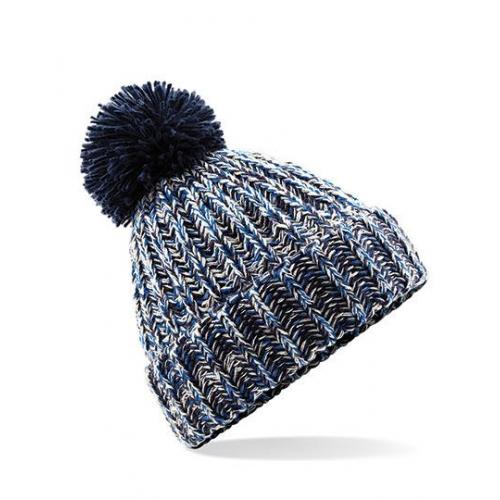 czapka pompon gruba fuchsia twist