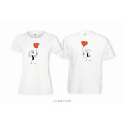 T-shirty dla par BALONIKI przód biale 2 szt lady/oversize