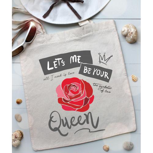 Torba bawełniana ecri king queen love