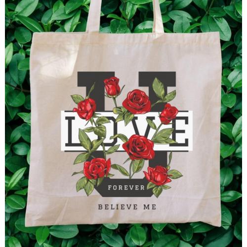 Torba bawełniana ecri king queen love