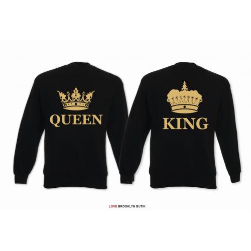 Bluza z kapturem DLA PAR 2 SZT QUEEN 01 & KING 01 GOLD