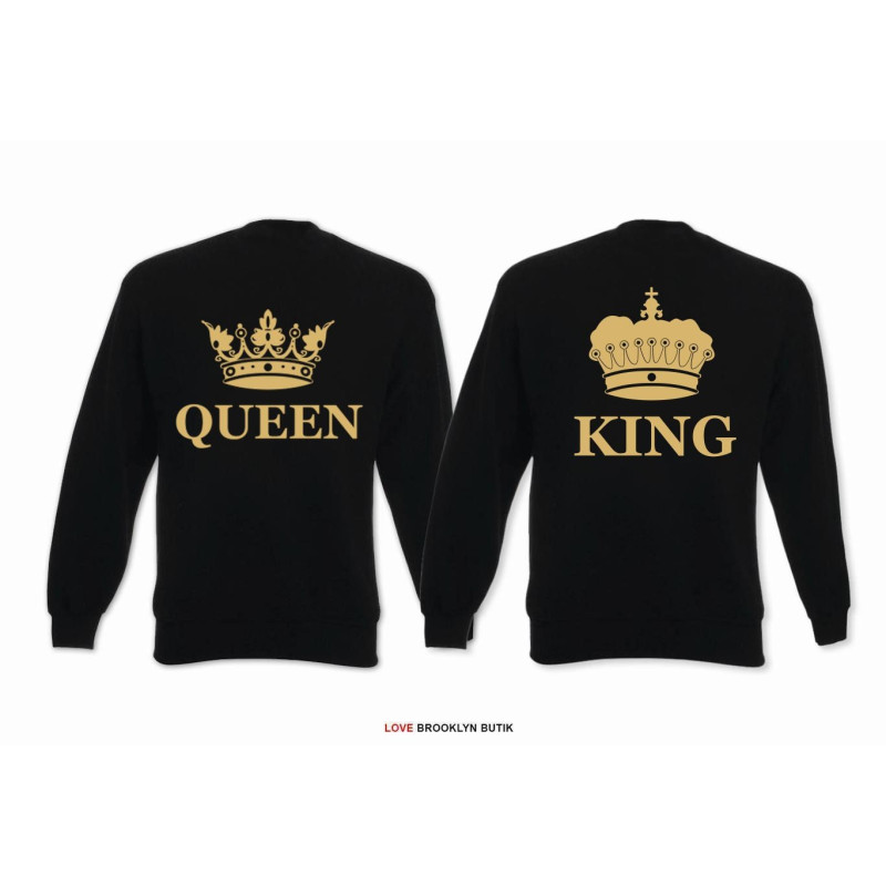 Bluza z kapturem DLA PAR 2 SZT QUEEN 01 & KING 01 GOLD