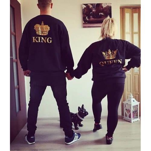 Bluza z kapturem DLA PAR 2 SZT QUEEN 01 & KING 01 GOLD