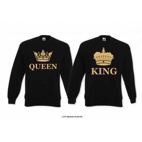 Bluza z kapturem DLA PAR 2 SZT QUEEN 01 & KING 01 GOLD