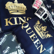Bluza z kapturem DLA PAR 2 SZT QUEEN 01 & KING 01 GOLD