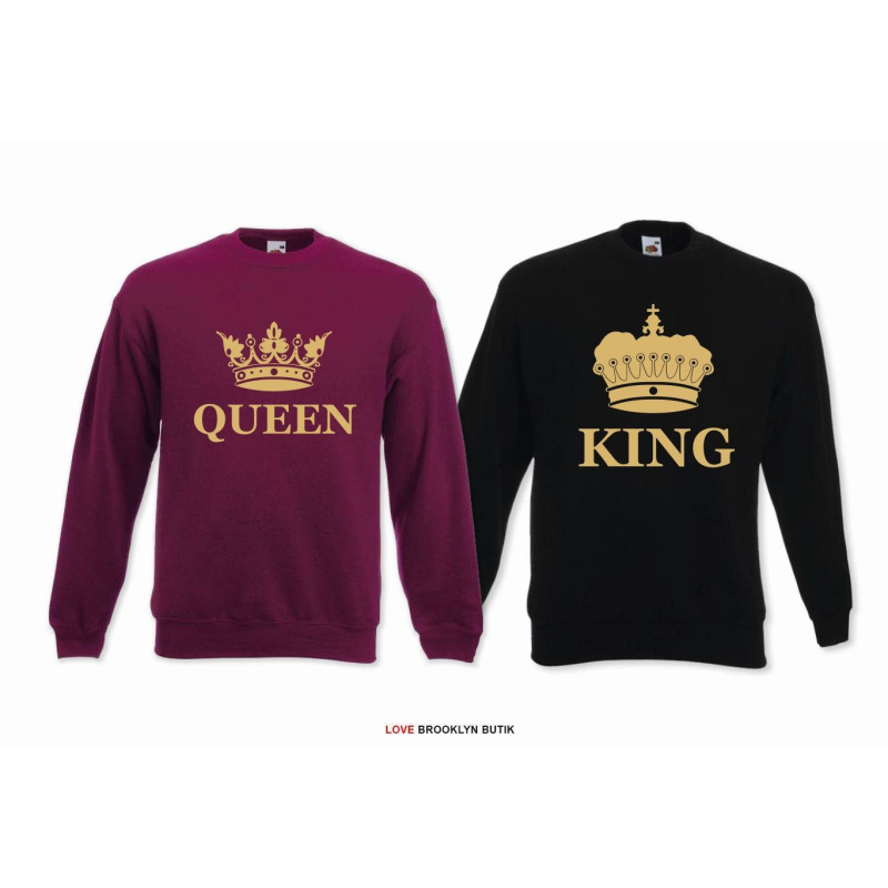 Bluza z kapturem DLA PAR 2 SZT QUEEN 01 & KING 01 GOLD