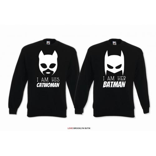 DLA PAR 2 SZT CATWOMAN & BATMAN napis z przodu