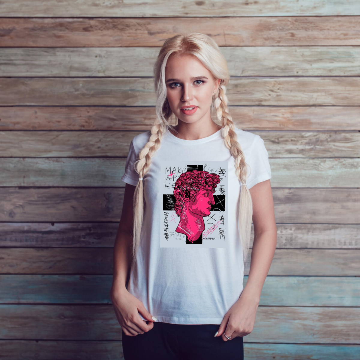 T-shirt lady slim DTG Weź nie pytaj Weź się przytul
