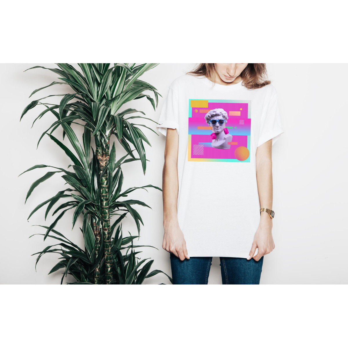 T-shirt lady slim DTG david Earphone